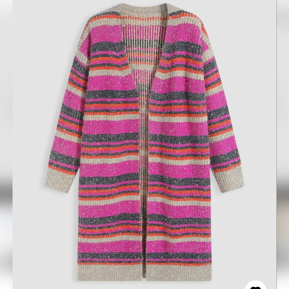 Cider V-neck Striped Oversized Cardigan, S, NWT